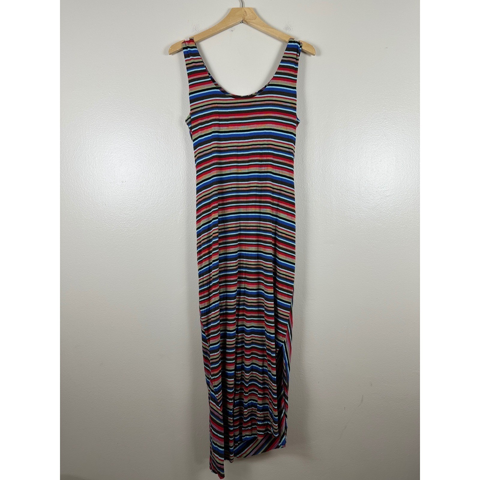 Bailey/44 Women’s Large Maxi Dress Multicolor Striped Ruched ANT-R346 USA