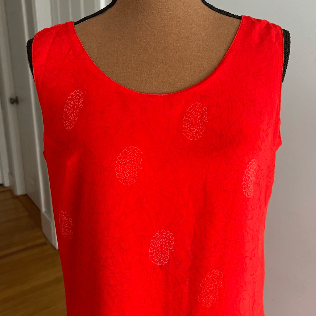 A Wild Thyme Vintage Sheer Patterned Boho Overlay Maxi Dress Red Boho, Women’s 6