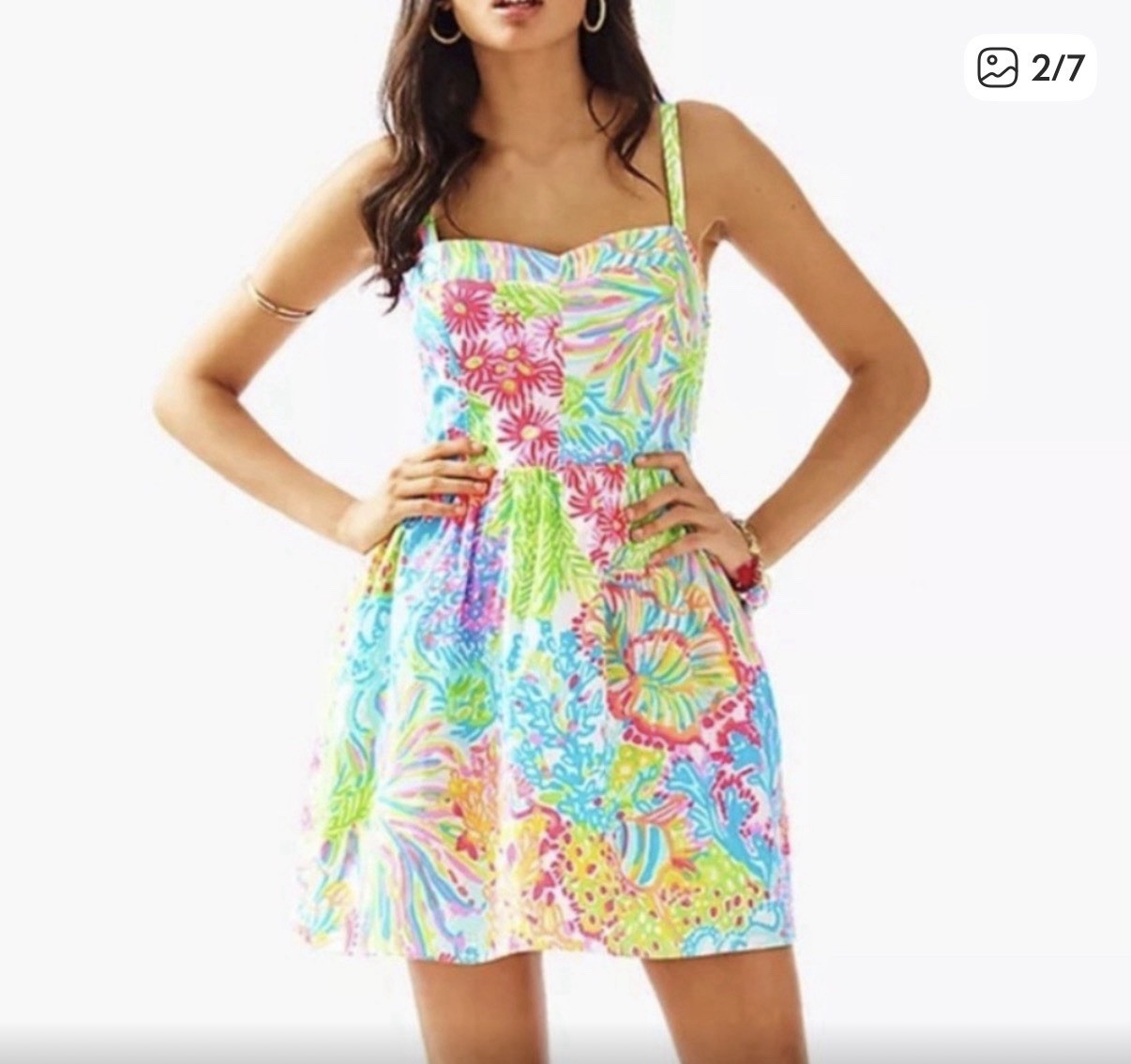 Lilly Pulitzer Ardleigh Lovers Coral Size 0 XS Bright Multicolor Floral Neon EUC