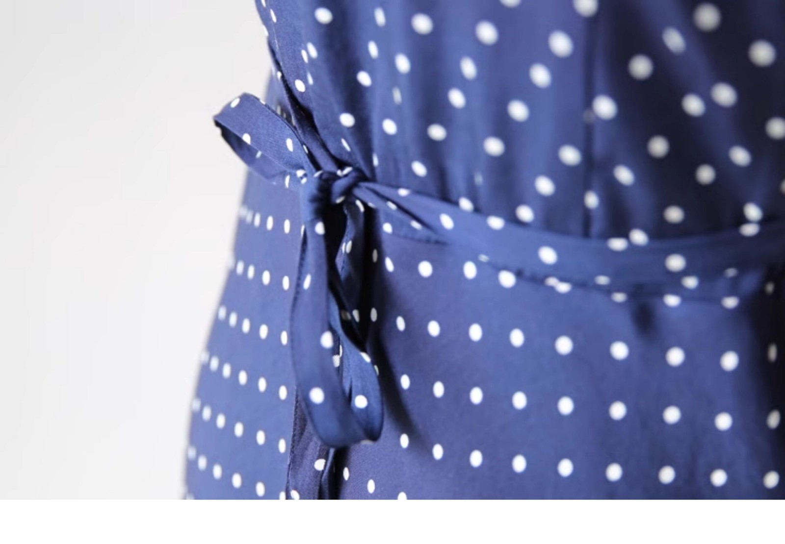 RIXO LONDON Retro Polka Dot Lace Trim V Neck Tie Waist Bias Cut Midi Dress