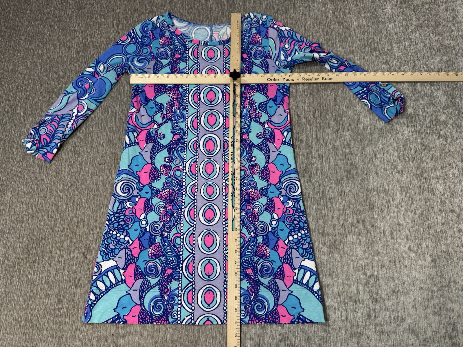 Lilly Pulitzer Dress Womens Small Blue Pink Abigail Shift Mini Seahorse Beach