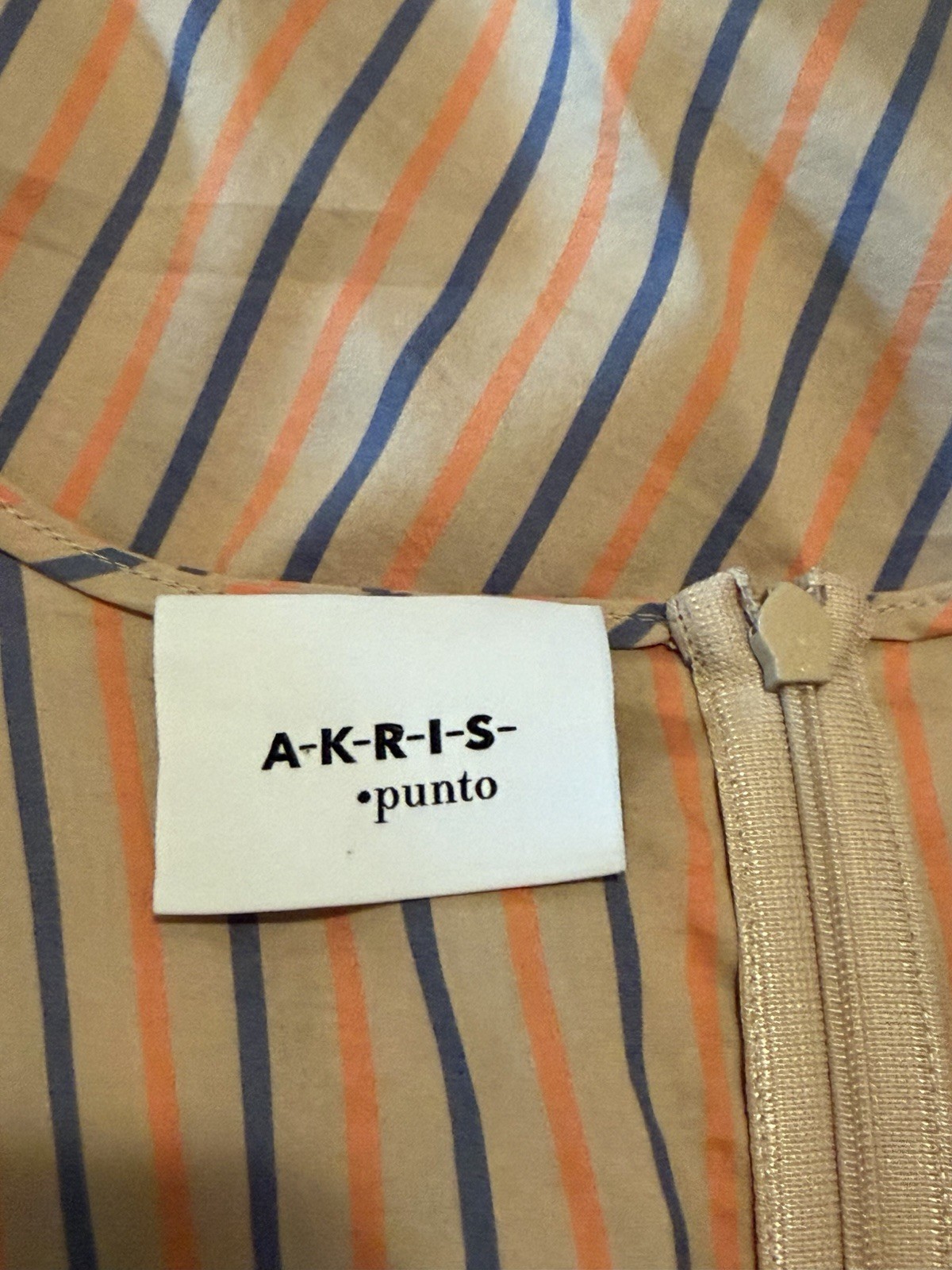 Akris Punto Parasol Stripe Cotton Midi Dress with Belt Silk Summer