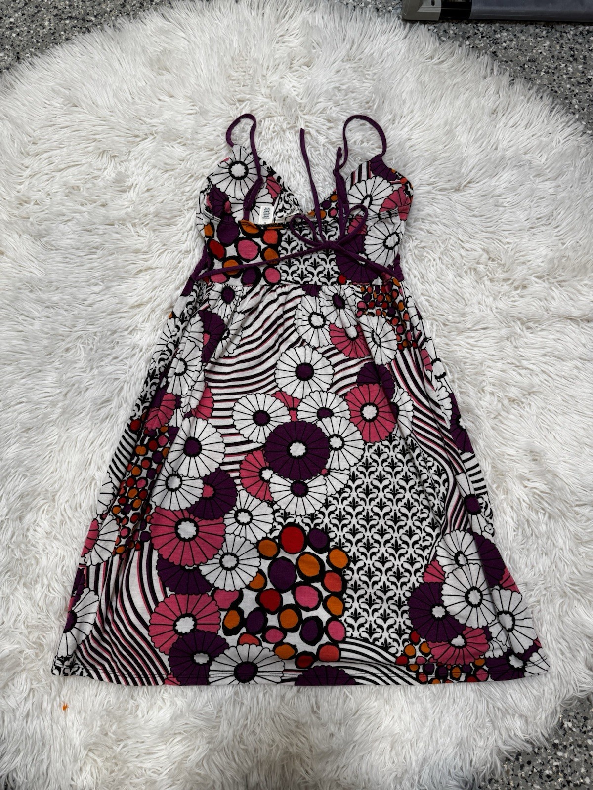 Y2K Derek Heart Tank Mini Dress Funky Print Sz S Fairy Mermaid Whimsy Core