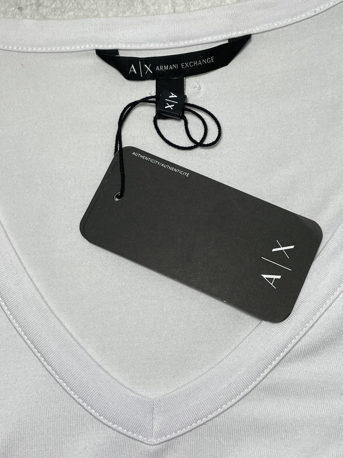 A|X Armani Exchange Womens Mini Dress Short Sleeve V-neck White Soft Stretch NWT
