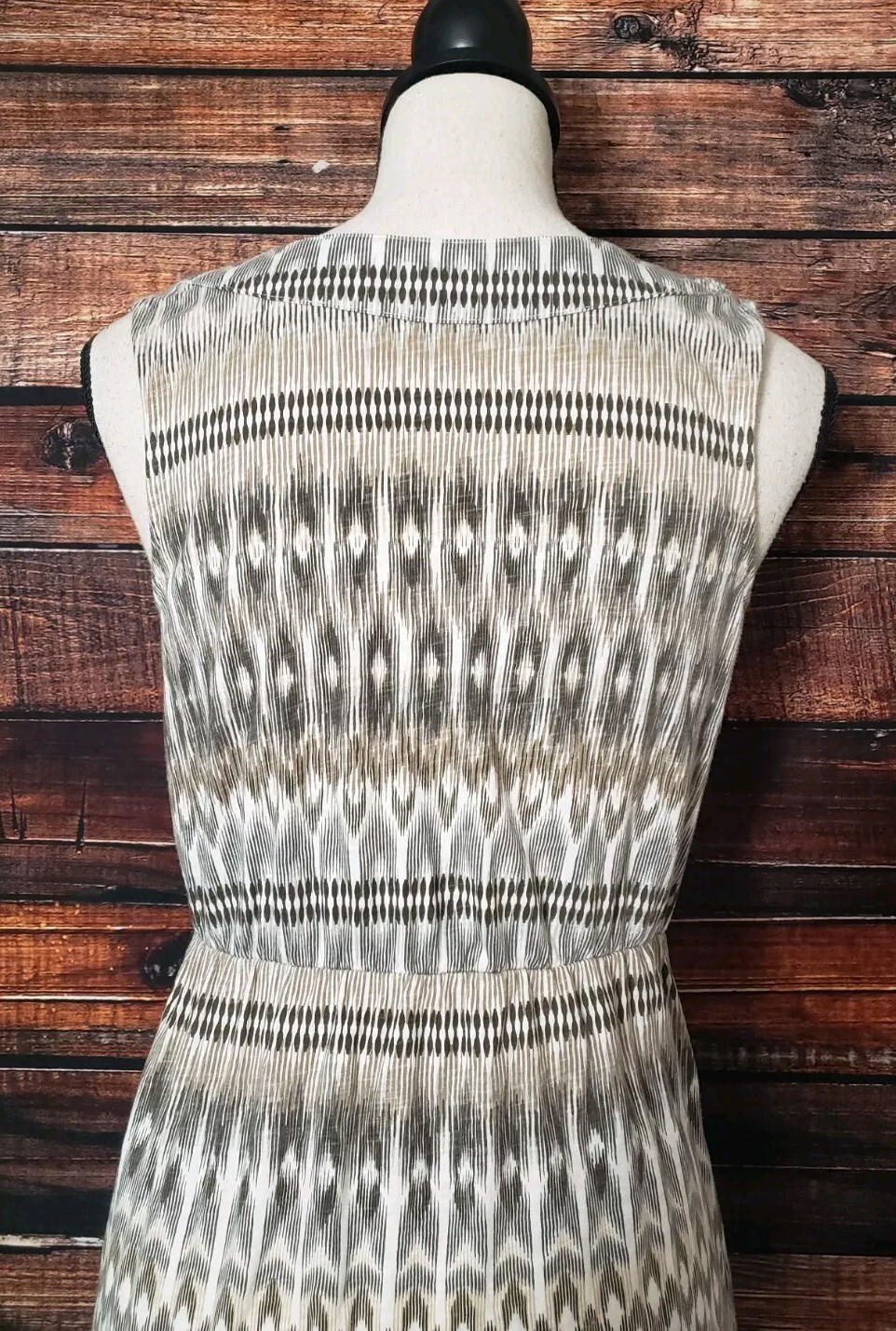 Sonoma Dress Size Small Maxi Beaded Tribal V-Neck Sleeveless Boho Side Slits