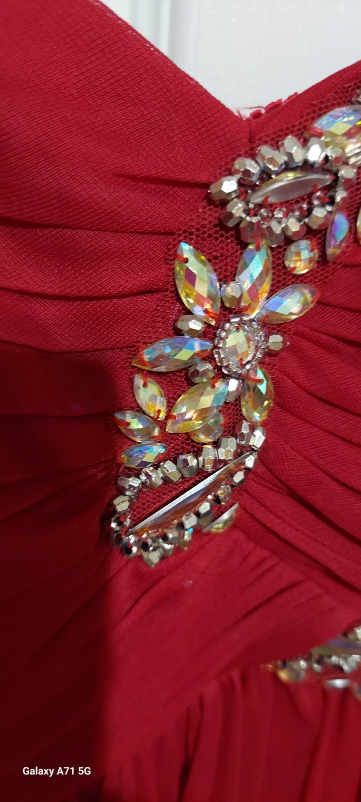 Blondie Nites Red Strapless Dress Rhinestones Mini Red Sheer Homecoming Prom Y2k