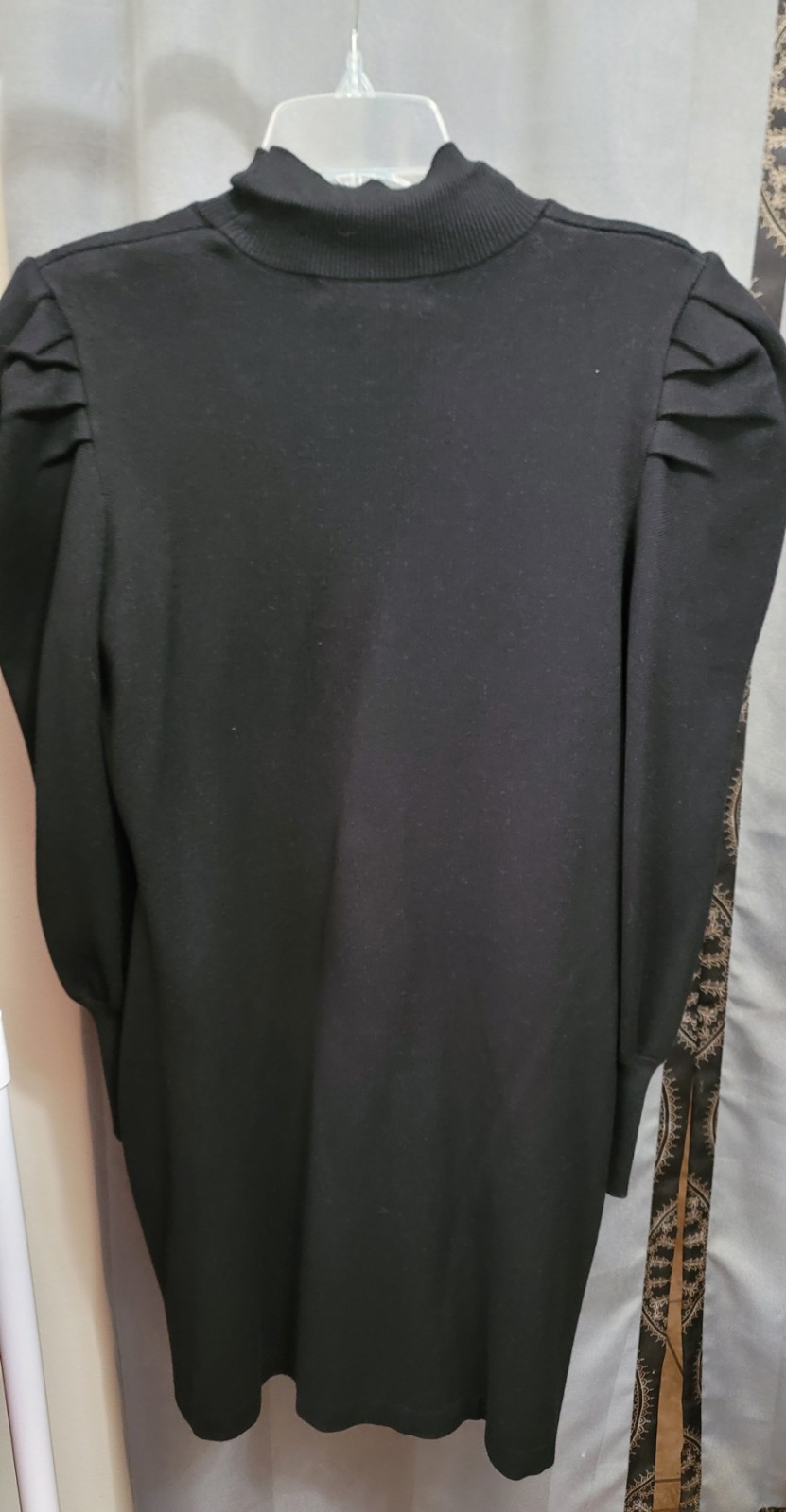 Womens Size 1X Black Melonie T Long Sleeve Sweater Style Dress