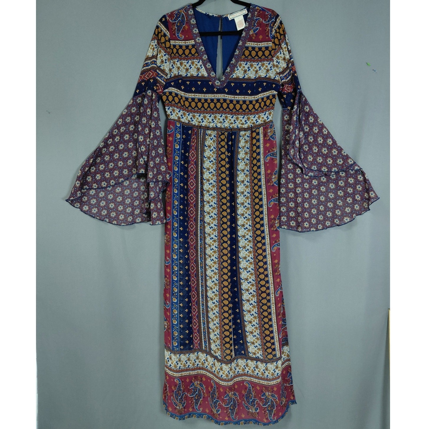 Flying Tomato Multicolor Maxi Geometric Dress Women Size L