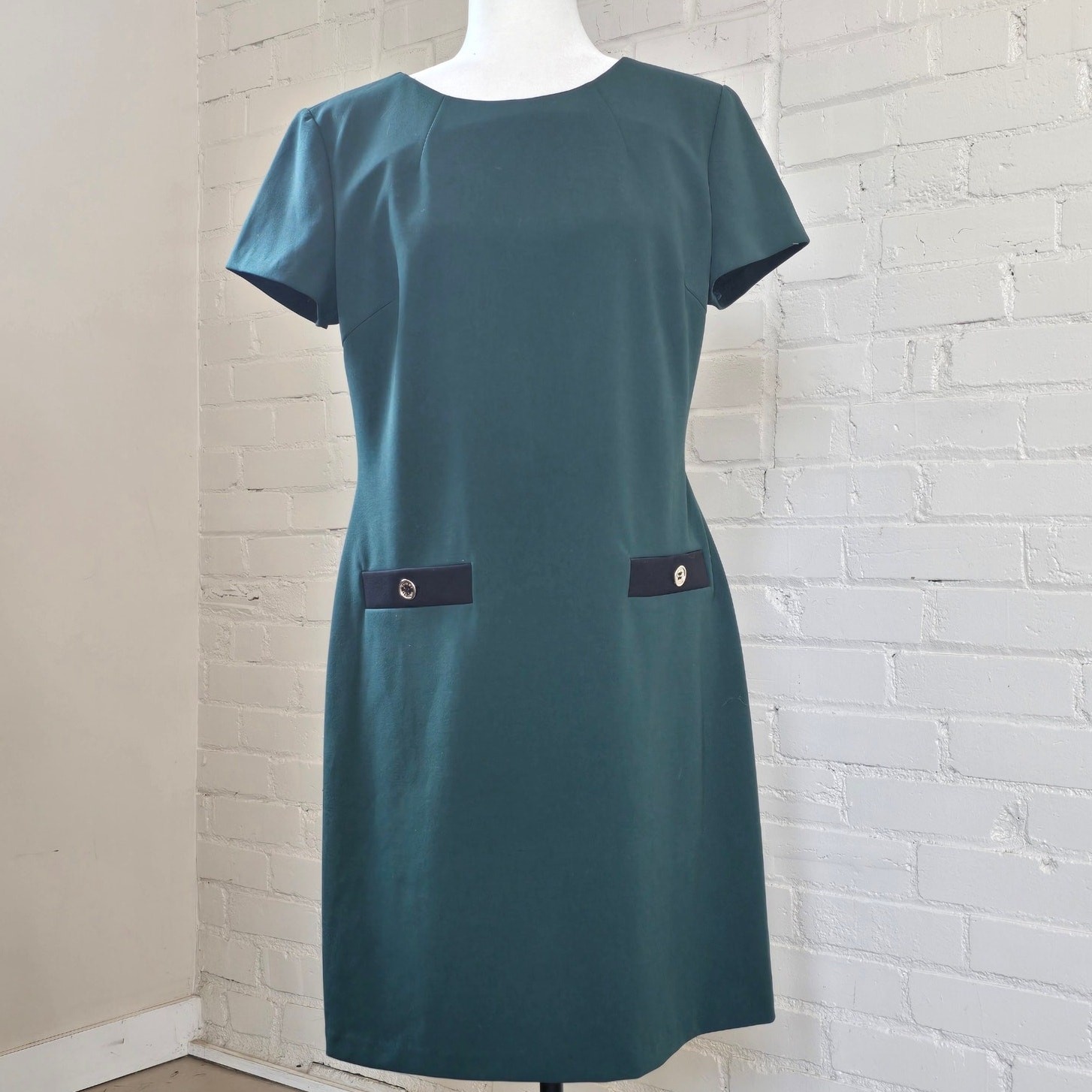 ​Tommy Hilfiger Emerald Shift Dress┃Preppy Americana Mod Workwear┃Dark Academia
