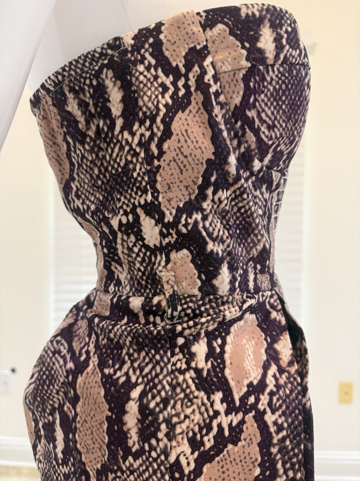 Forever Unique Vintage Bandeau Python Tulip Mini Dress Size12