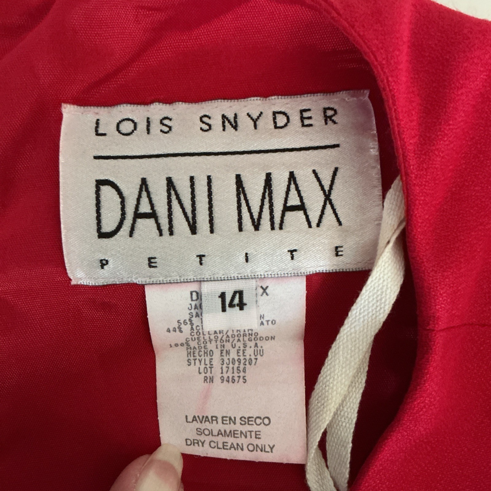 Vintage Lois Snyder Dani Max Petite 14P Sleeveless Dress Red Sheath 90s Y2K LRD
