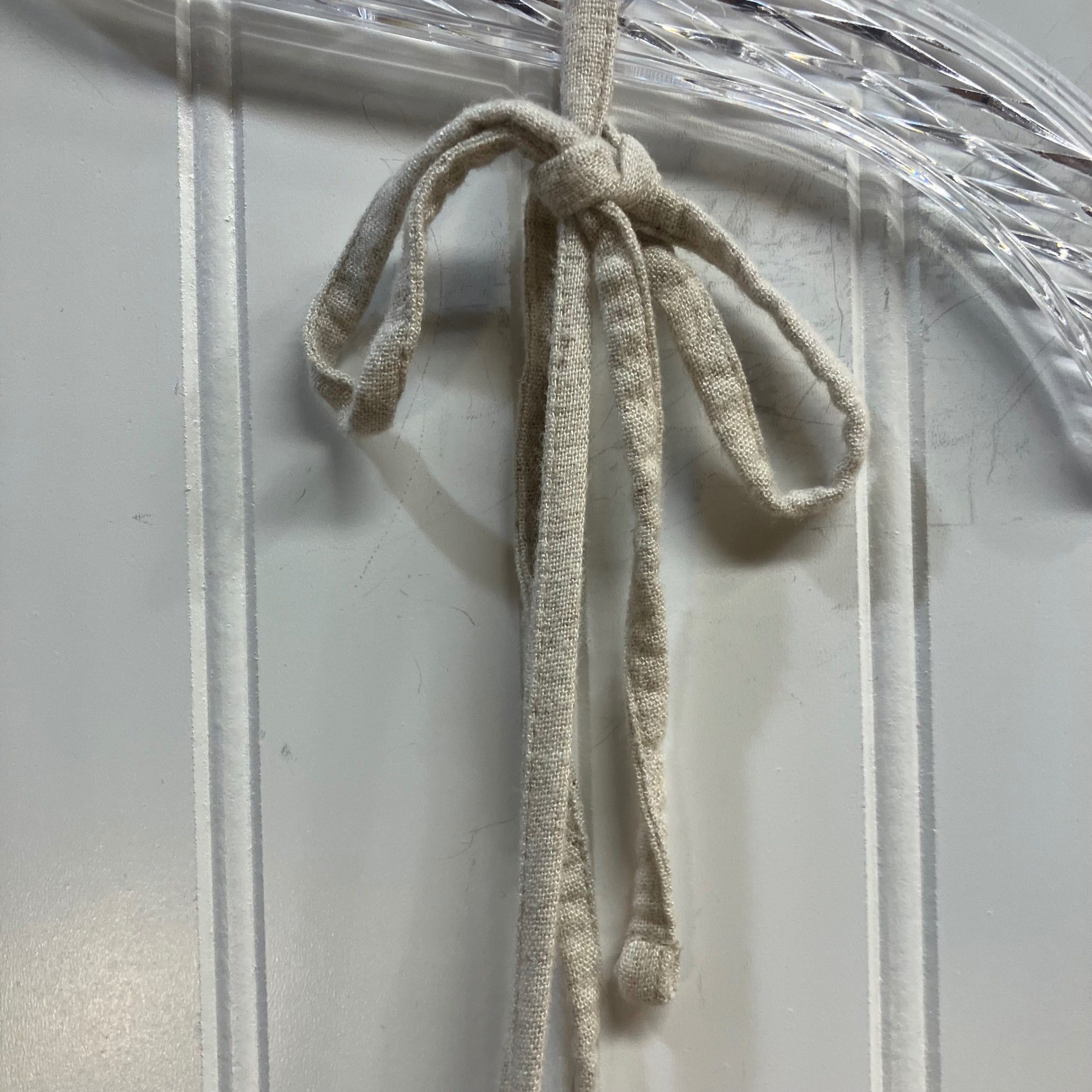 Abercrombie & Fitch Linen Blend Button Down Tie Strap Mini Dress Oatmeal XLP