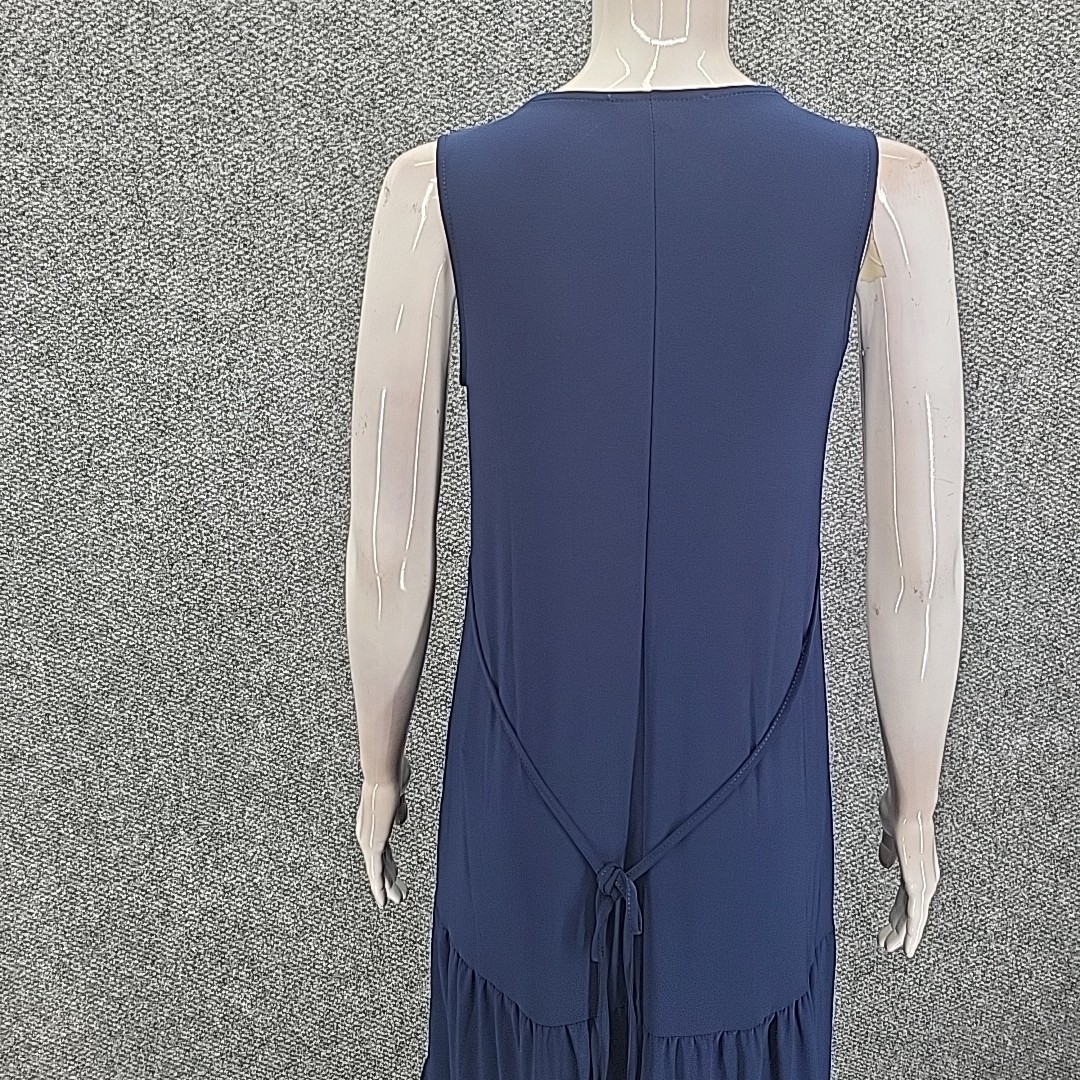 Kate and Mallory Womens Everyday Evening Sleeveless Dress w Belt Small Size Navy