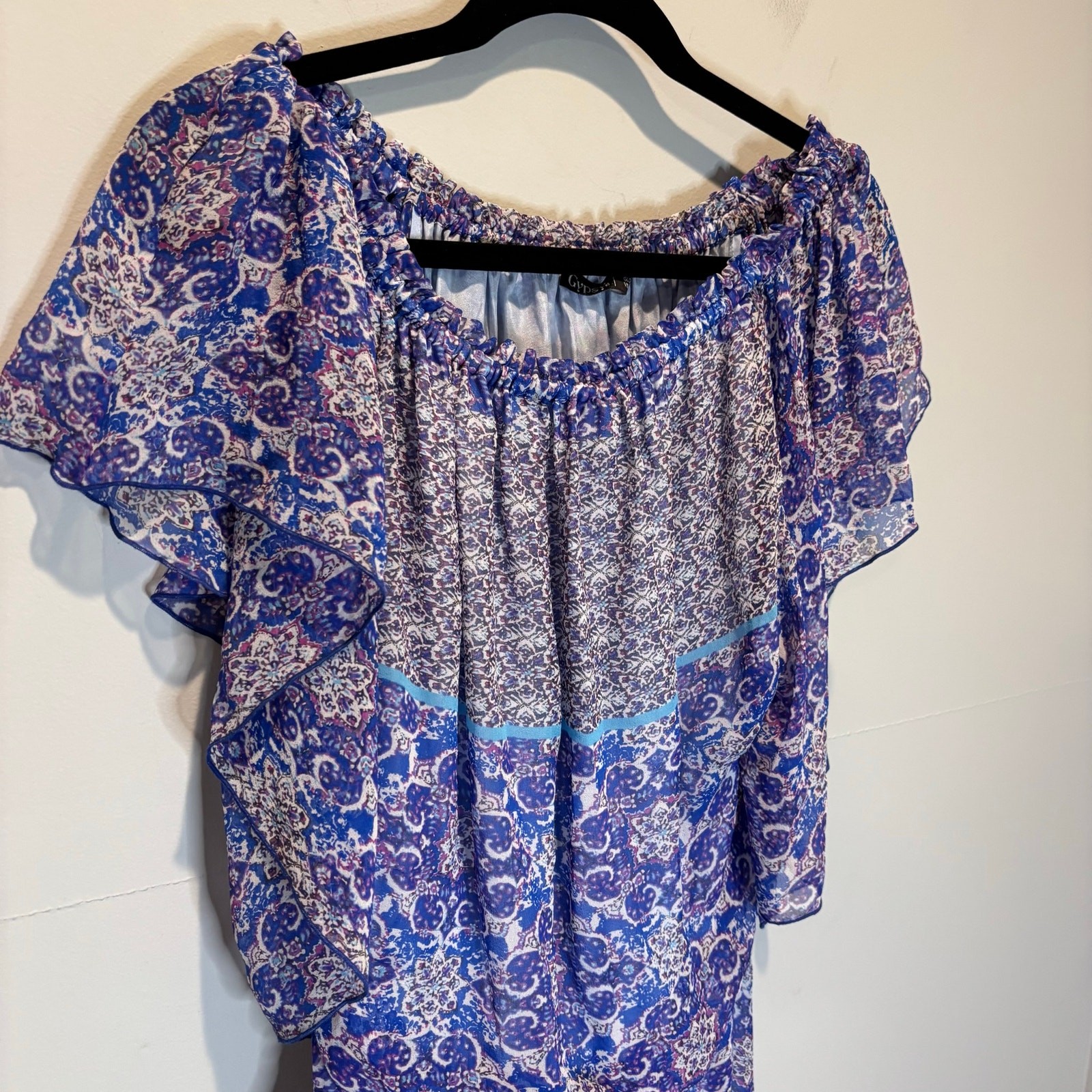 Gypsy 05 Silk Printed Short Sleeve Mini Dress – size Small