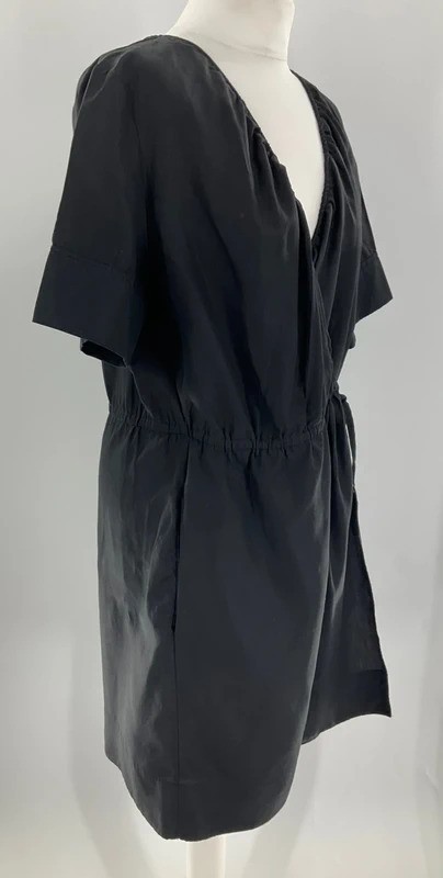 Cos black relaxed fit wrap dress linen & Lyocell blend eur size s fit Uk 14 #V2