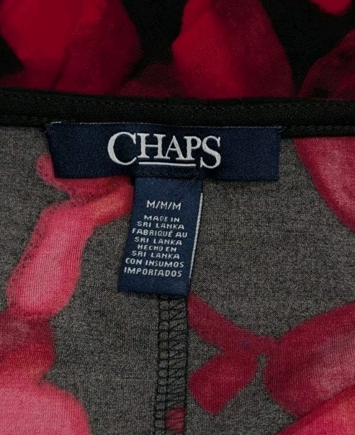 Chaps Dark Floral Sheath Long Sleeve Dress Womens M Professional Classic #drs21