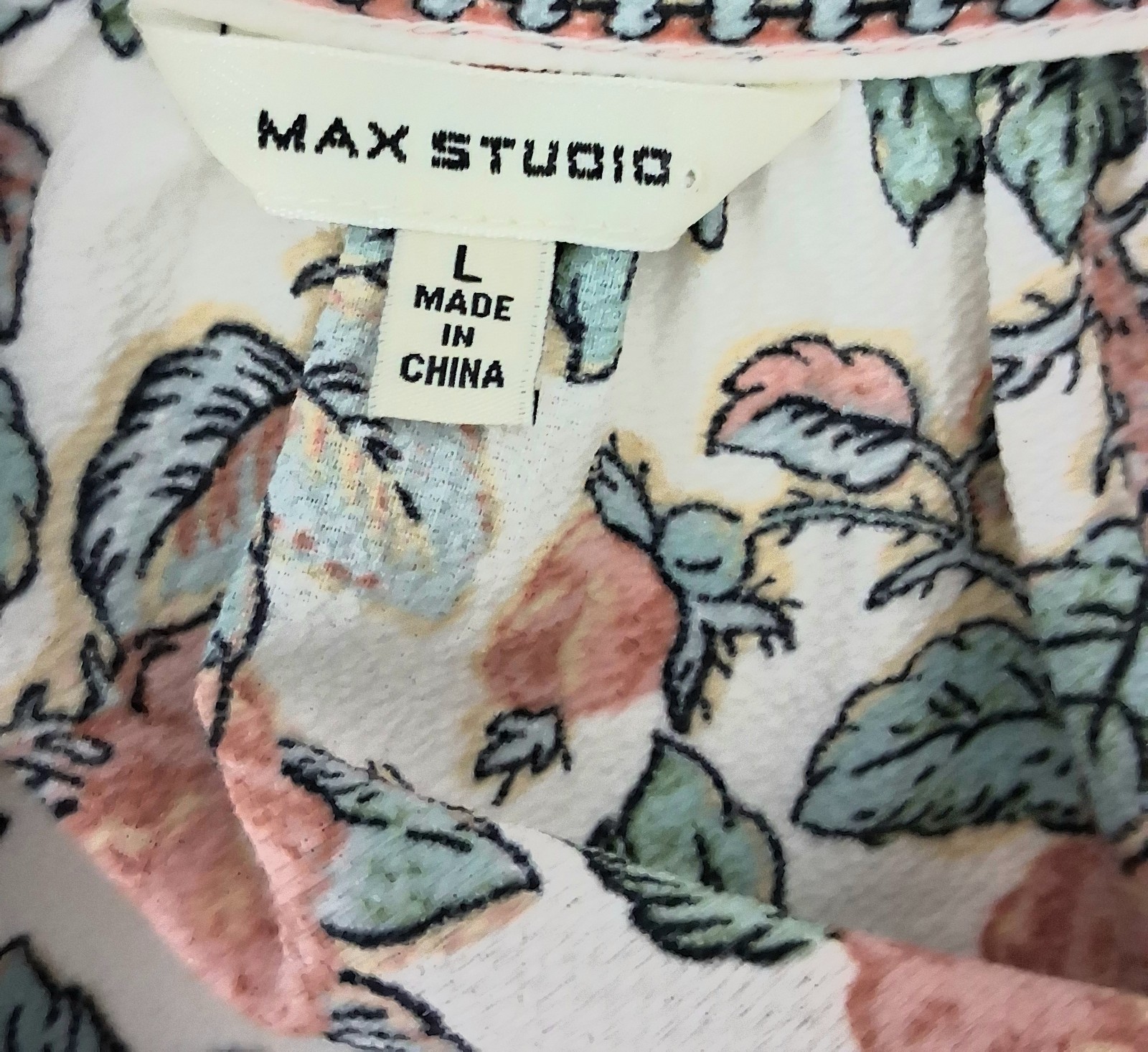 Max Studio Maxi Dress Large Textured Floral Puff Sleeves Keyhole Neck Tiered