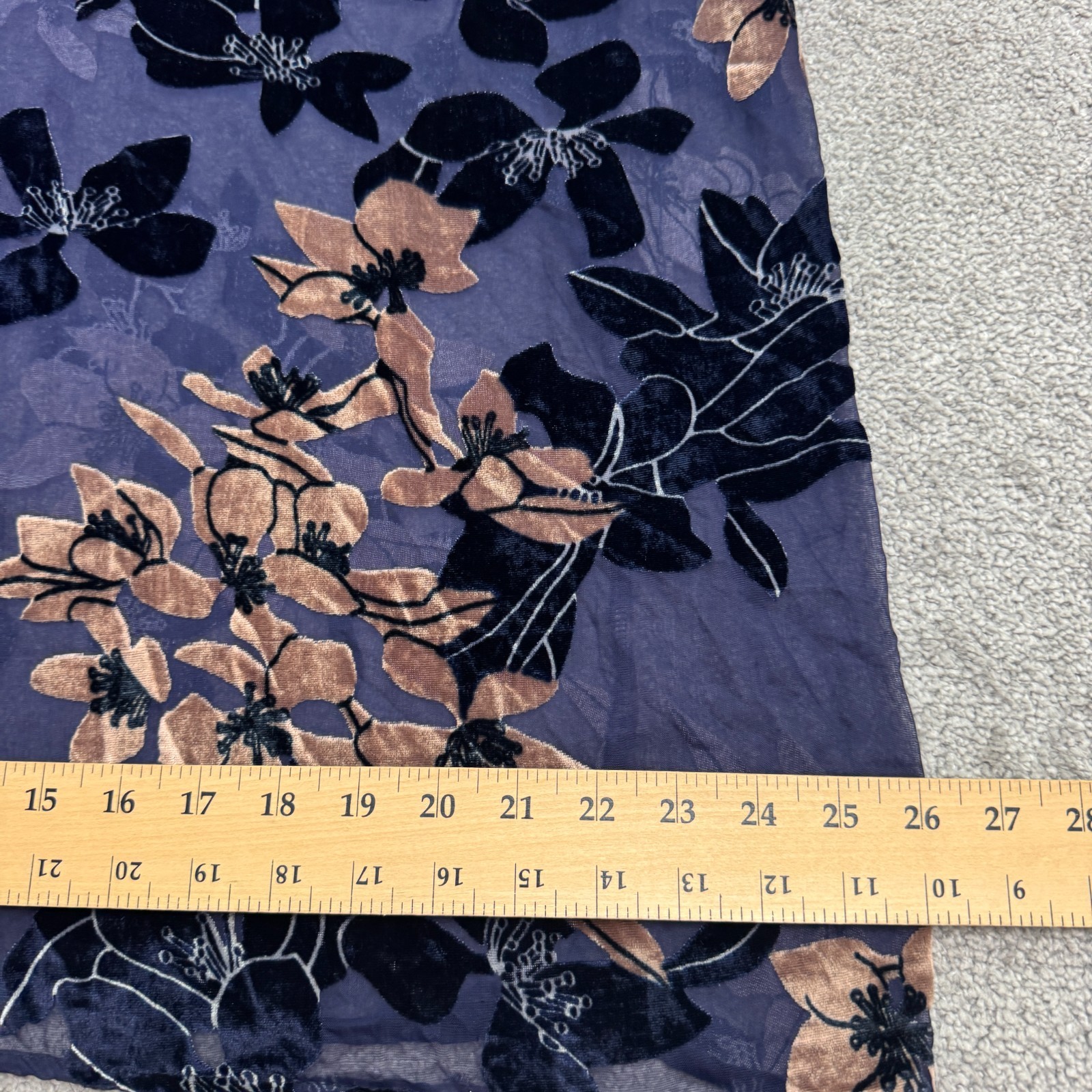Mod Ref Floral Halter Maxi Tank Dress Womens Small Navy Velvet Burnout Bohemian