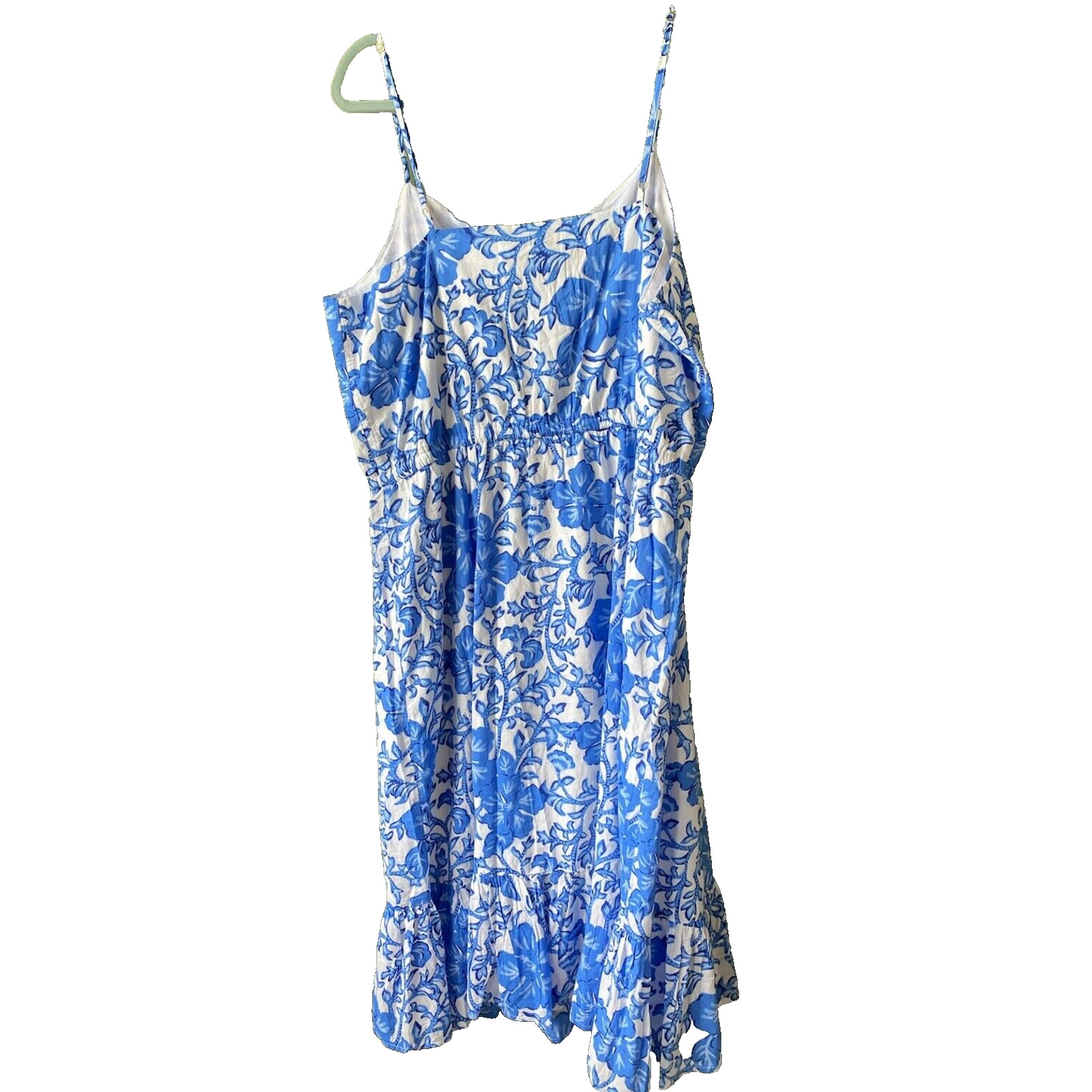 NEW Vineyard Vines Dress Womens XL Blue & White Floral Classic Trad Wife Midi