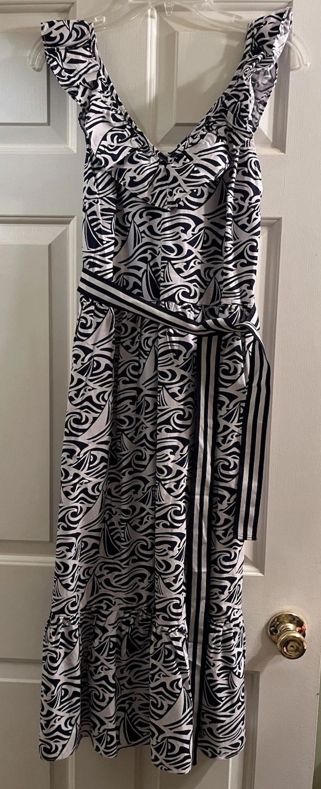 Vineyard Vines for Target Rough Seas Blue and White Midi Dress Size L