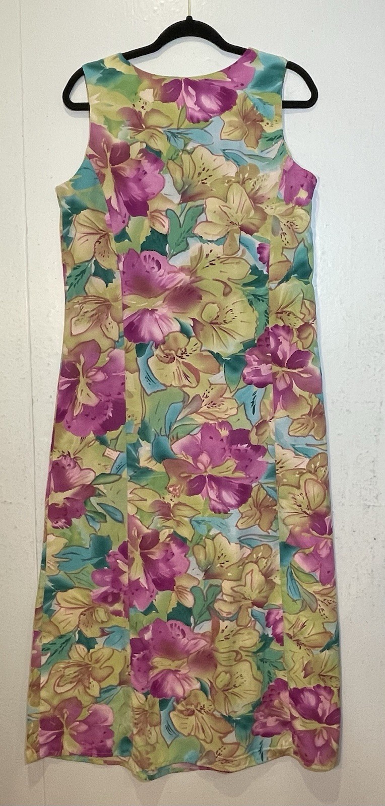 Premier International Watercolor Floral Maxi Dress Size M Hawaiian Tropical