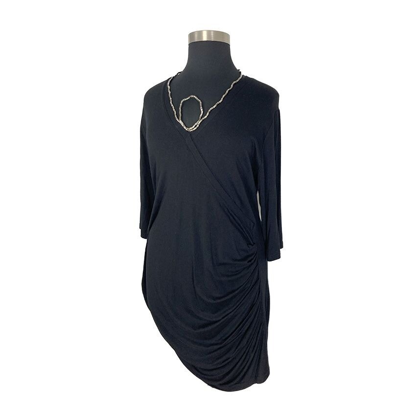 Transparente OS Black Tunic Dress Art To Wear Lagenlook Fits S M L XL 1X 2X