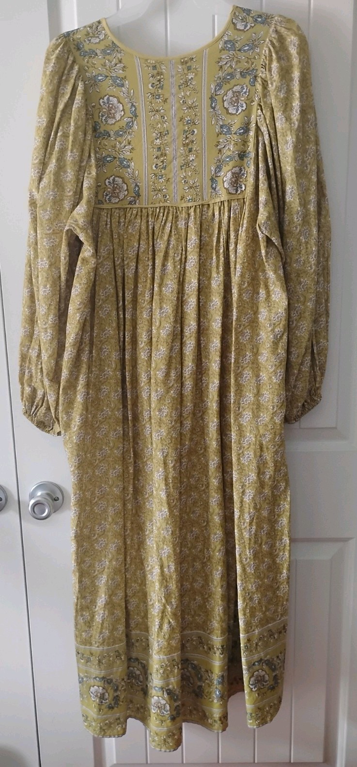 Japan womens cotton blend floral panel print dress yellow Journal Standard