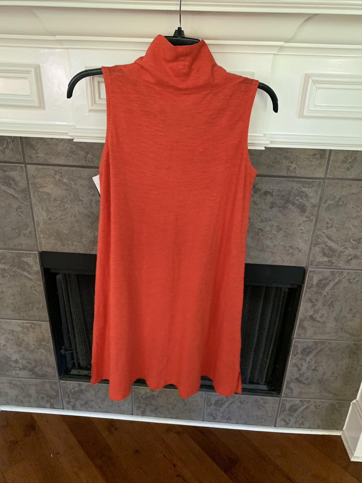 NWT Eileen Fisher Geranium Organic Cotton/Hemp Cowl Neck Dress Size XS $198