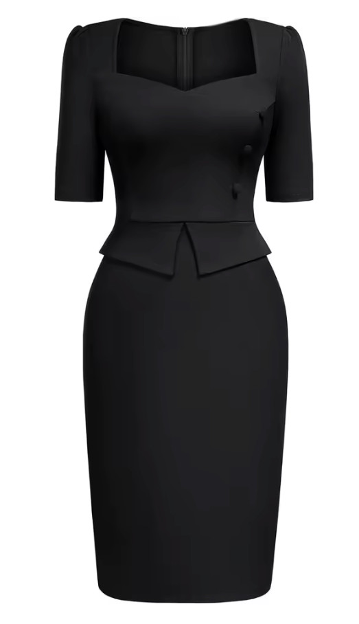 Black Womens Office, Business Casual Bodycon Dress