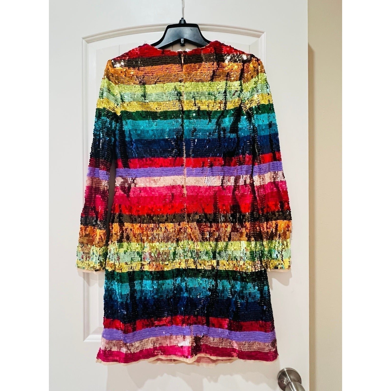 NWT❤️Anthro MAC DUGGAL RAINBOW SEQUINED MINI DRESS sz12