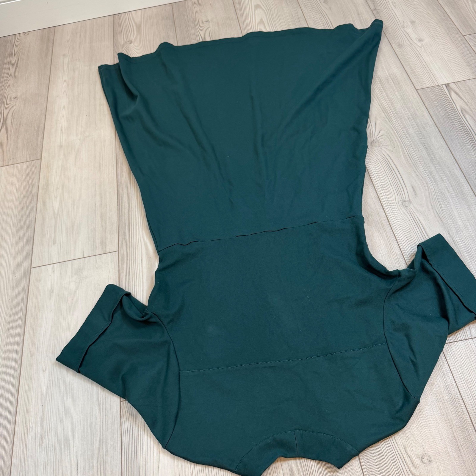 Betabrand Forest Green Ponte Fit and Flare Dress Short Sleeve V-Neck XL