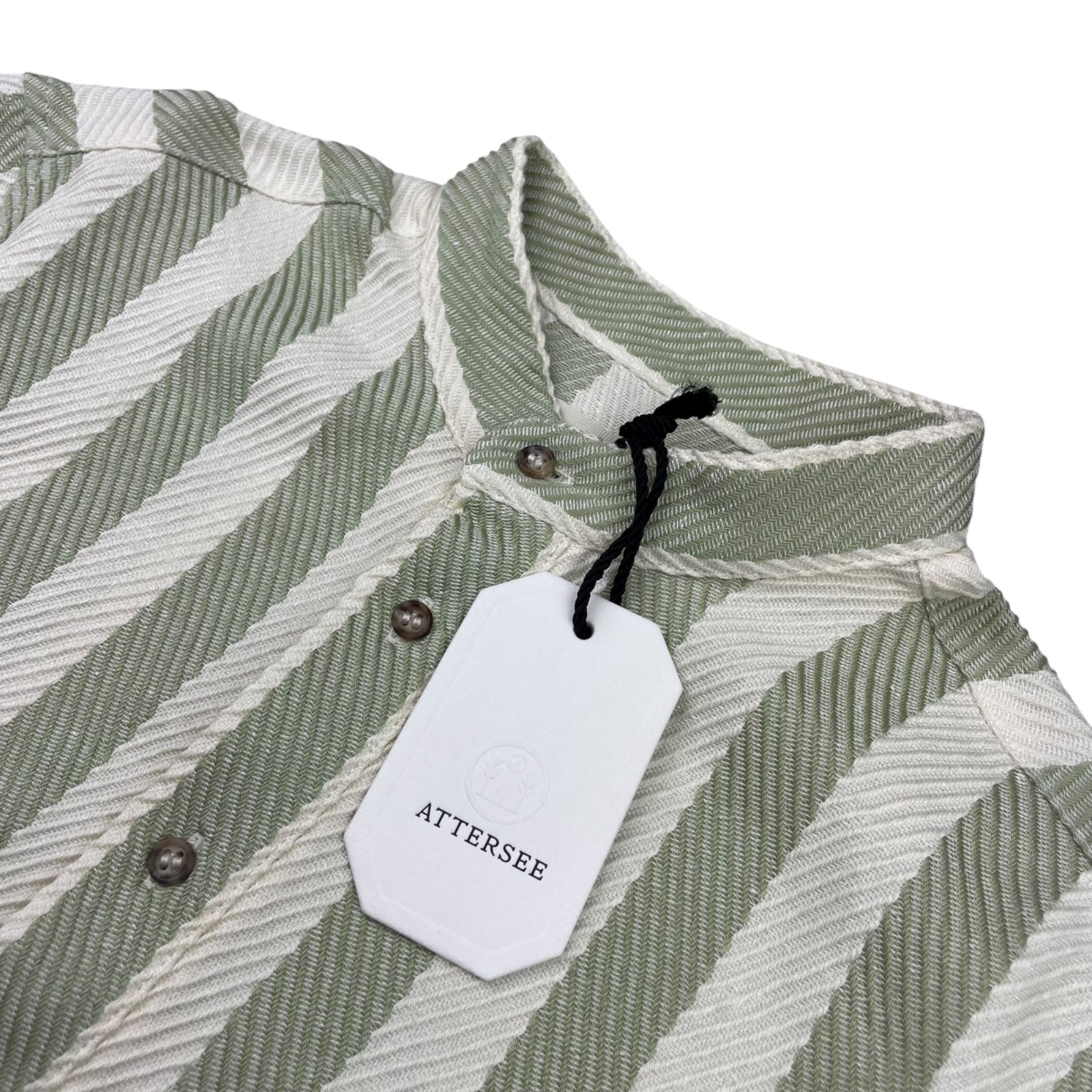 NEW Attersee Women’s The New Caftan Tunic Dress Green Stripe Herringbone • Small