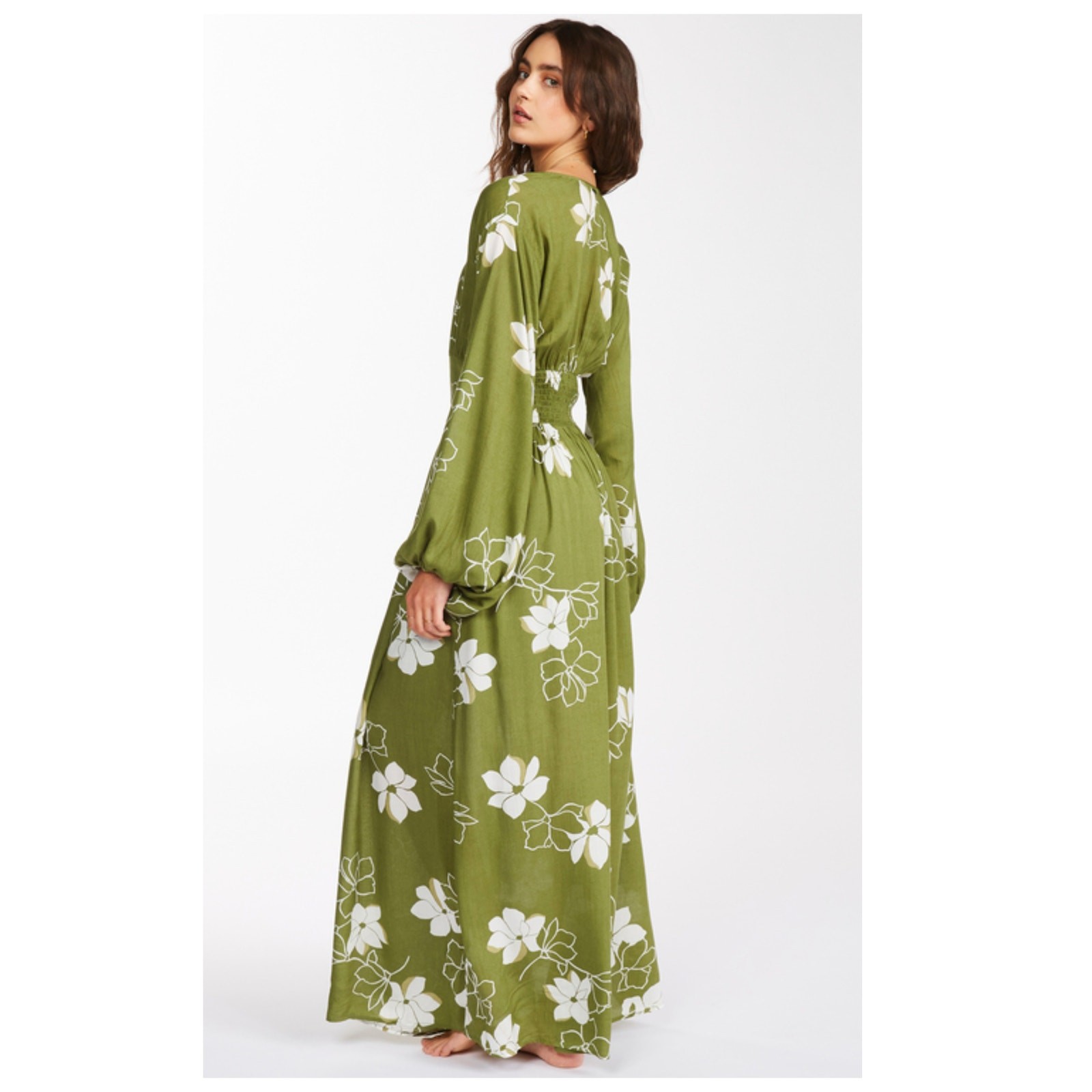BILLABONG Night Bloom Floral Long Sleeve Maxi Dress Size XS