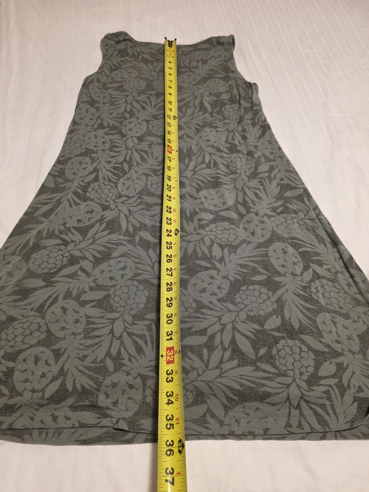 Croft & Barrow M Olive GreenFloral Knit Sleeveless A-Line Knee Length Dress