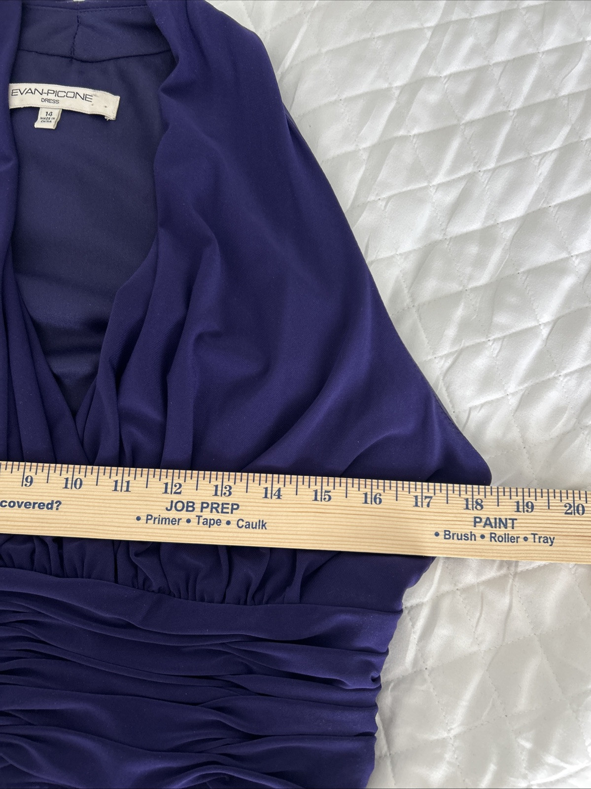 Evan Picone Dress Babydoll Empire Midi Deep Purple 14 Sexy Halter Classic
