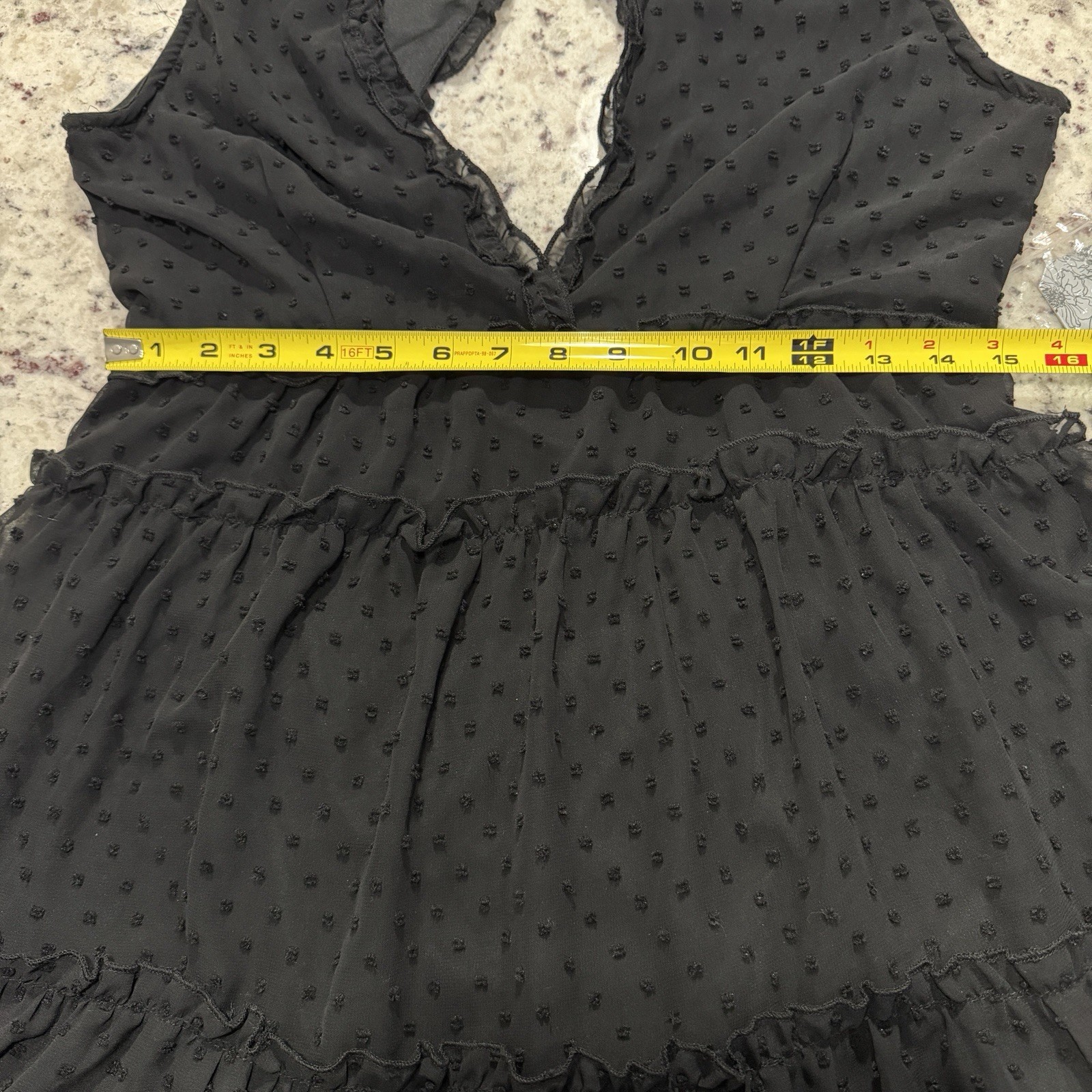 NWT Justify Size XL Vneck Mini Dress Open Back Sleeveless Black Textured New