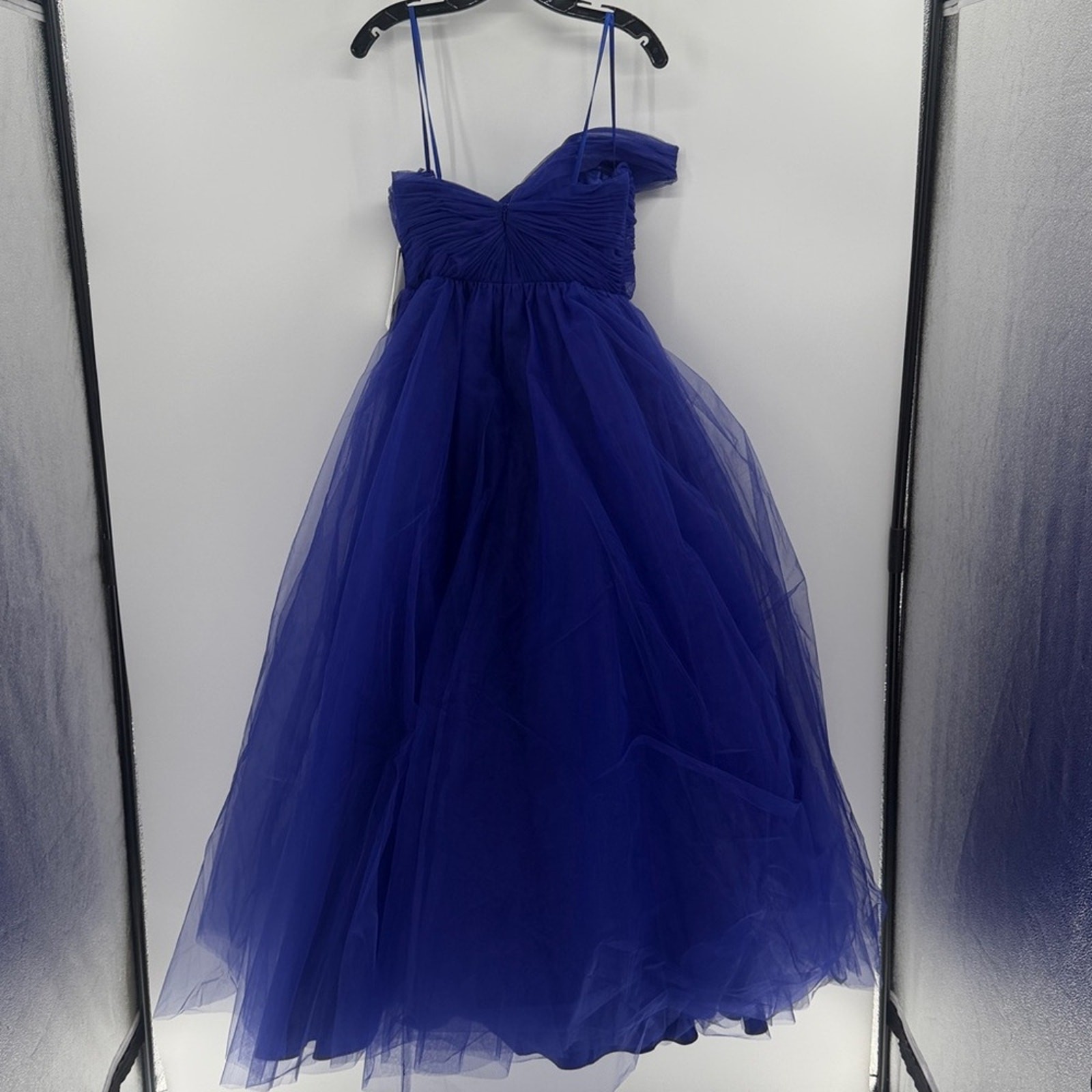 Mac Duggal 68713 One Side Off the Shoulder Bustier Ball Gown – Cobalt – 8 – NWT