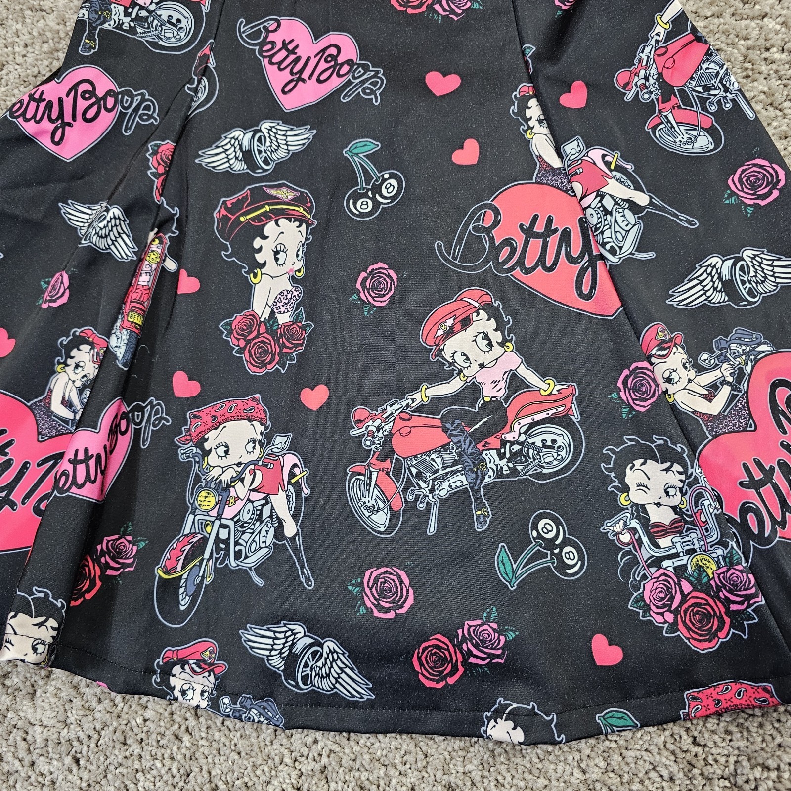 Dolls Kill Betty Boop Tough A-Line Mini Dress Sz XS w/ Shrug Underwire Satin