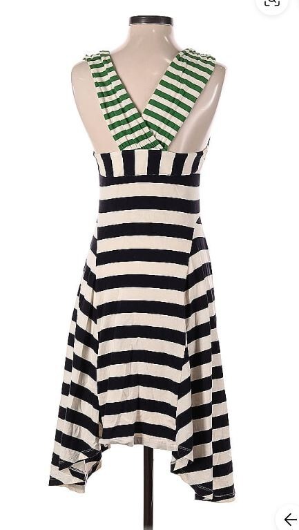 Anthropologie HWR Monogram Sz XS Split Stripes Striped Tank Dress Sundress