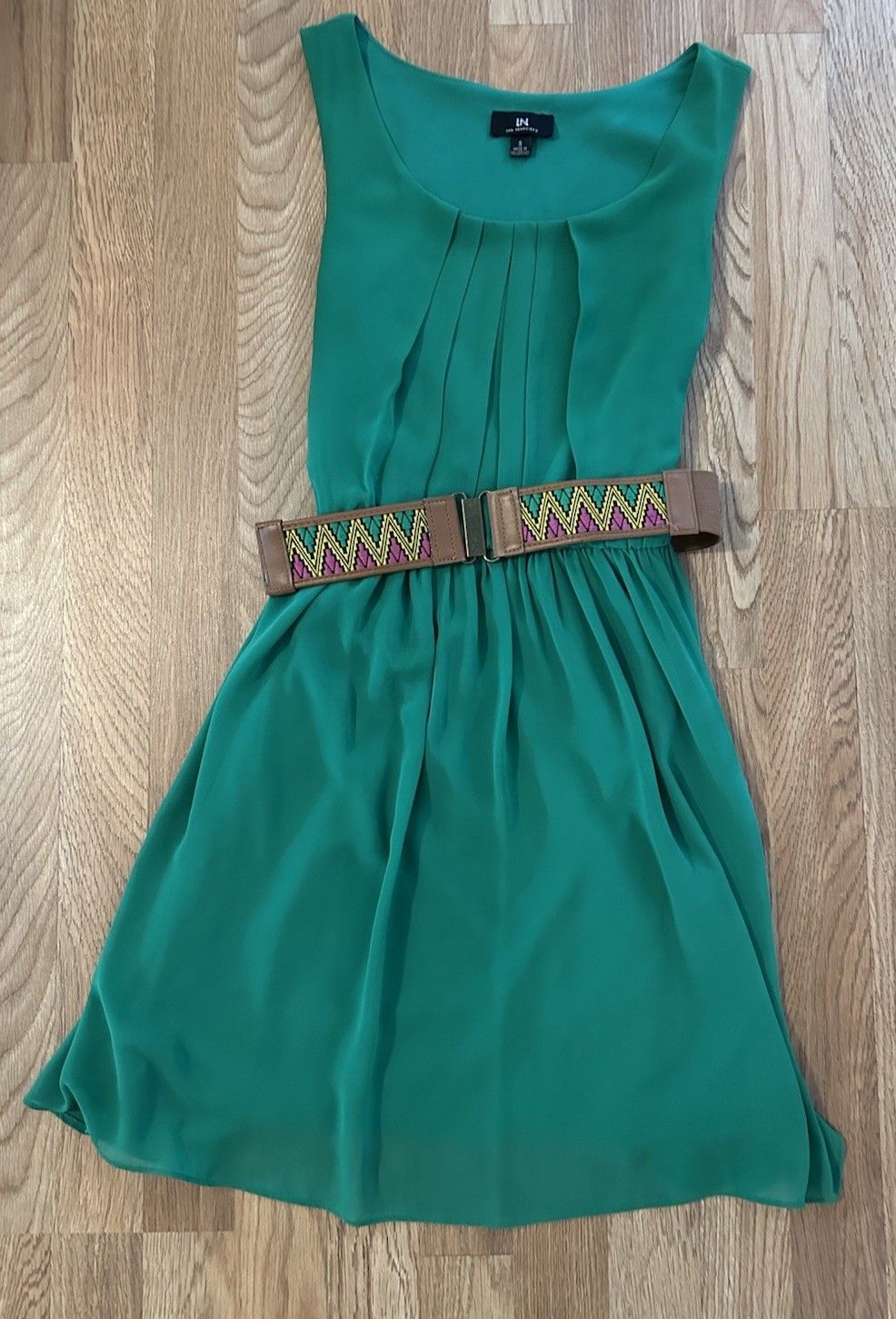 Women’s I.N. Green Belted Dress Size Small