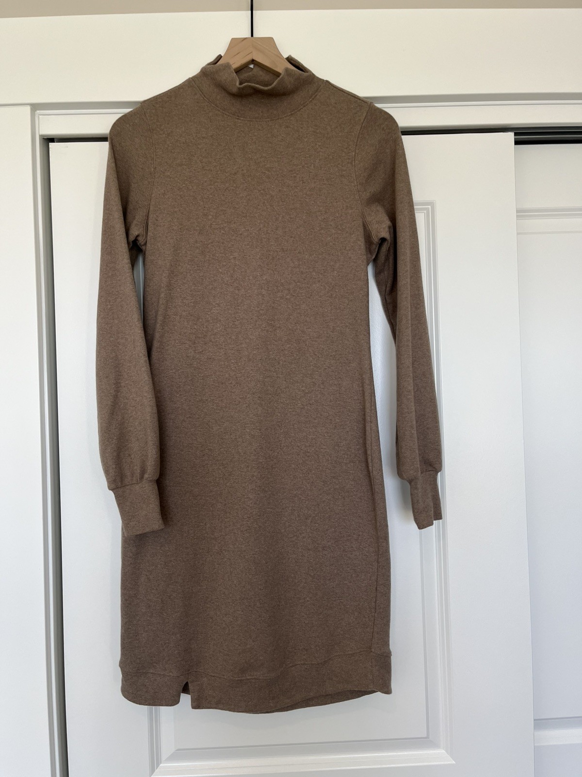 The Normal Brand Puremeso Mock Neck Dress Taupe Sz M