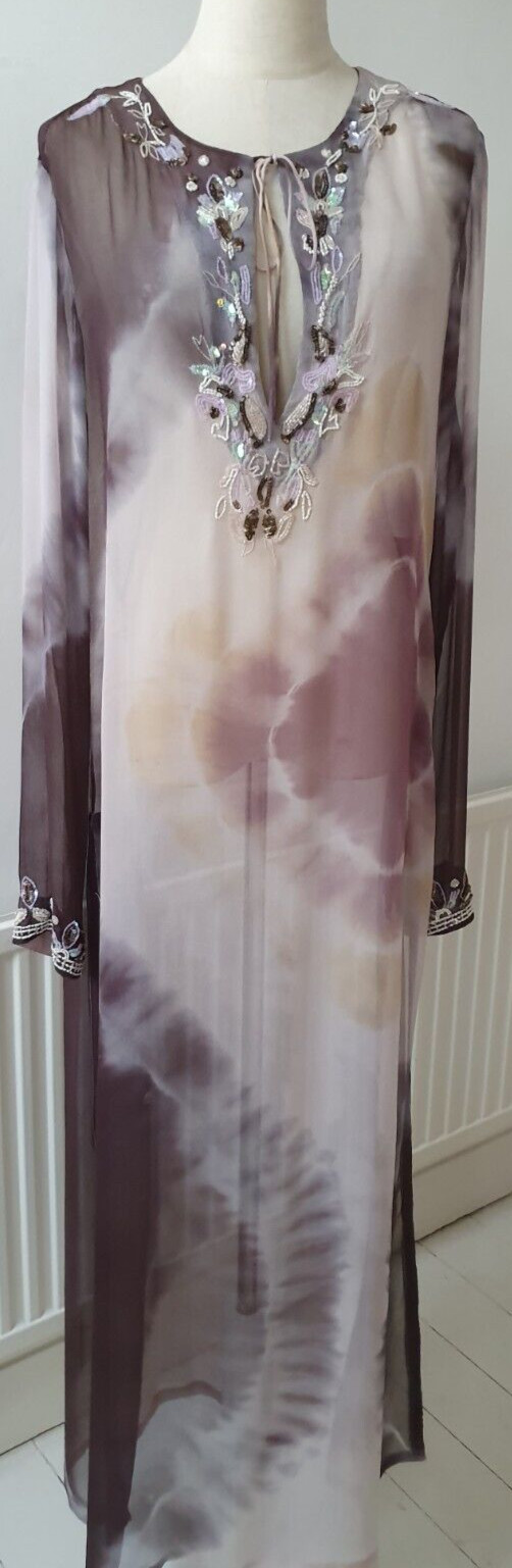 ***GORGEOUS***ALL SAINTS ZAMI MAXI KAFTAN, UK14, US10, EU42, 100% SILK