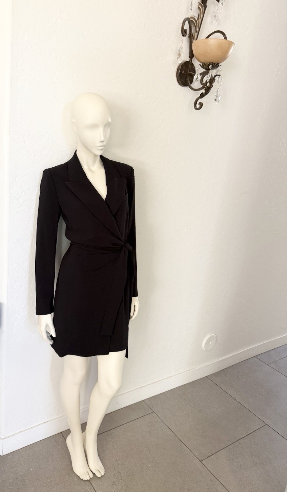 Reiss Peyton Fitted Double Breasted Mini Dress in Black