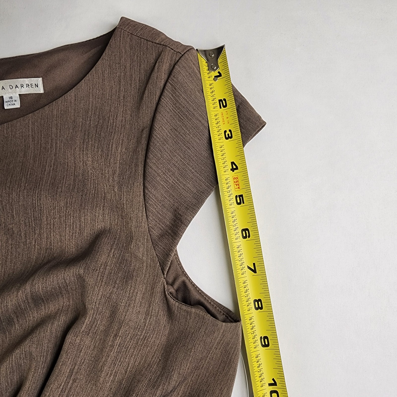 Sandra Darren Woman’s Size 16 XL Solid Light Fawn Dress Sleeveless Career Casual