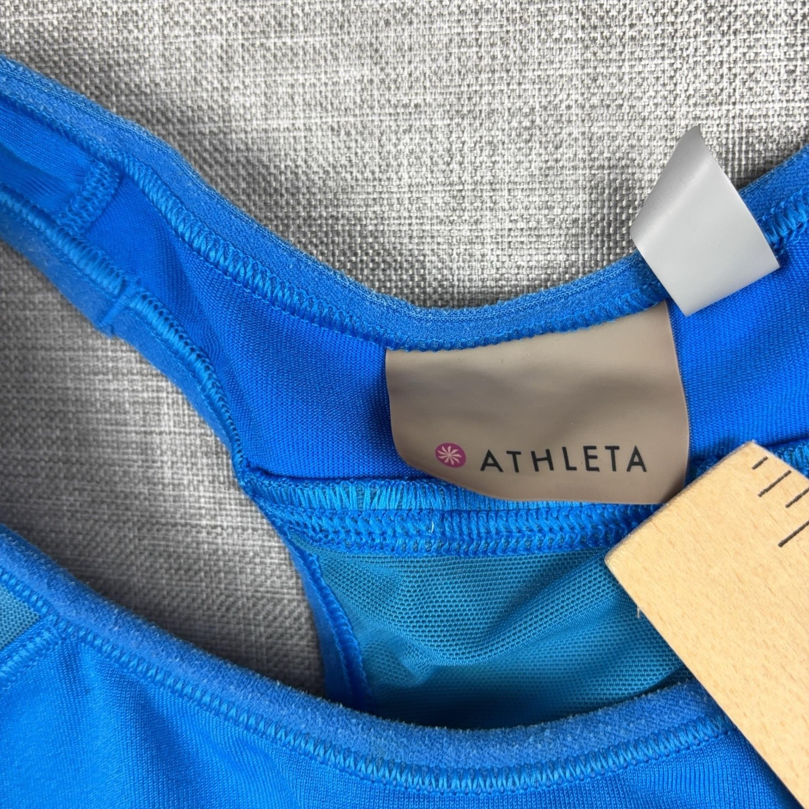 Athleta Tank Dress Womens Small Blue High Neck Racerback Shelf Bra Pockets