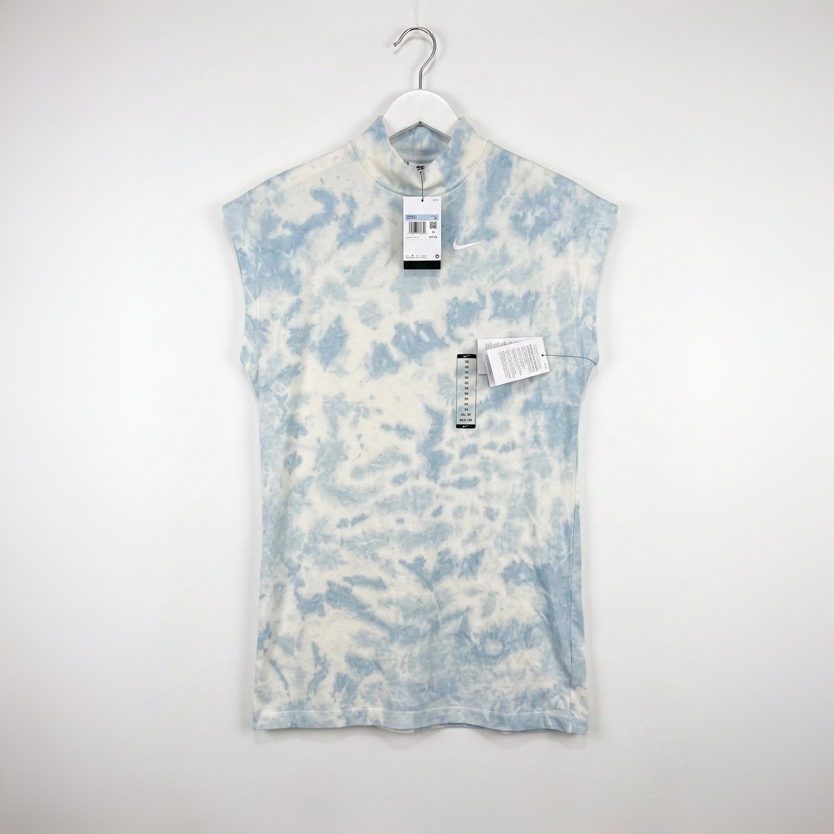 Nike Sportswear Women XS Tie Dye Mock Neck Sleeveless Dress Blue White NWT