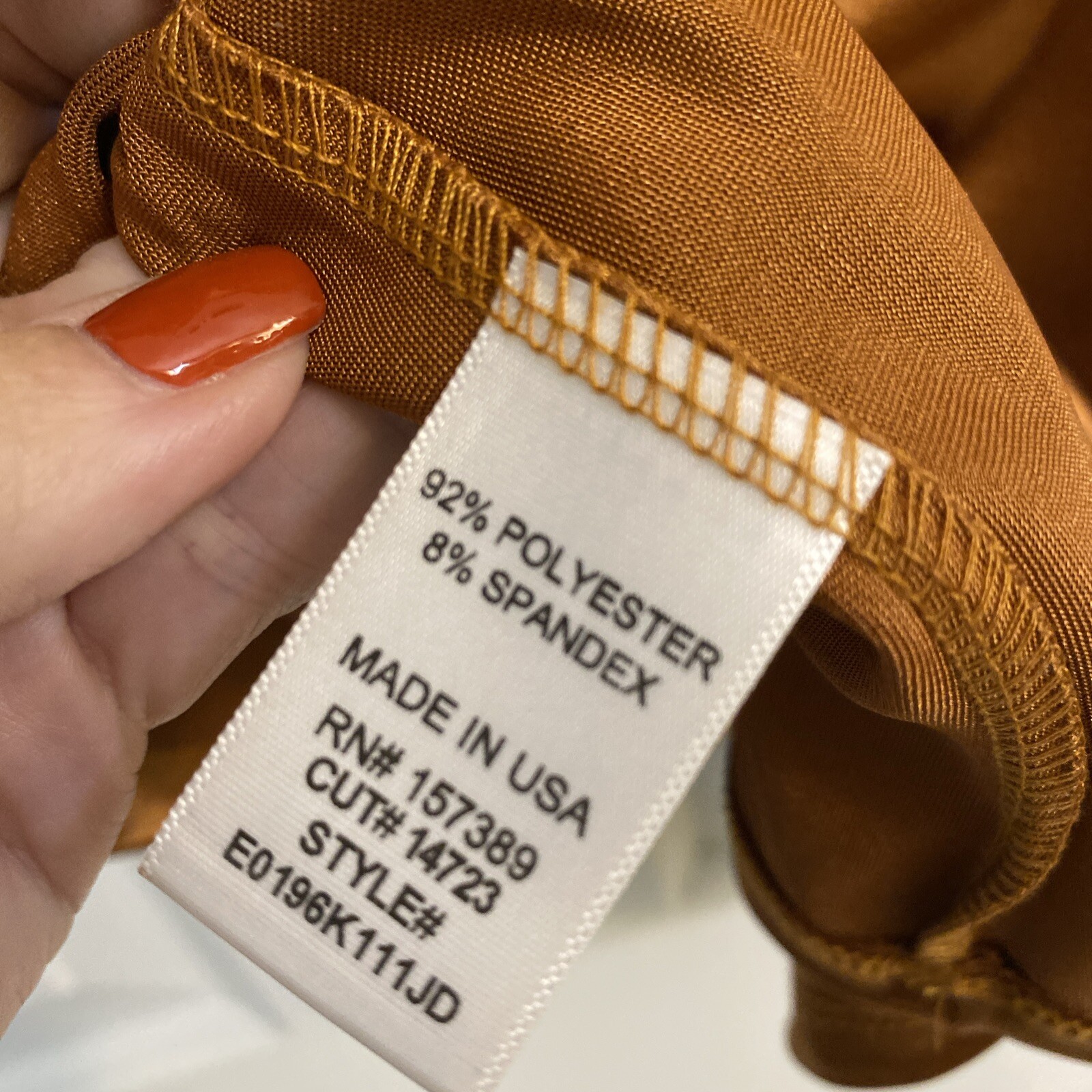 Junior Originality Copper Slip Dress Polyester Spandex NWT Reg.$52 Sz Small