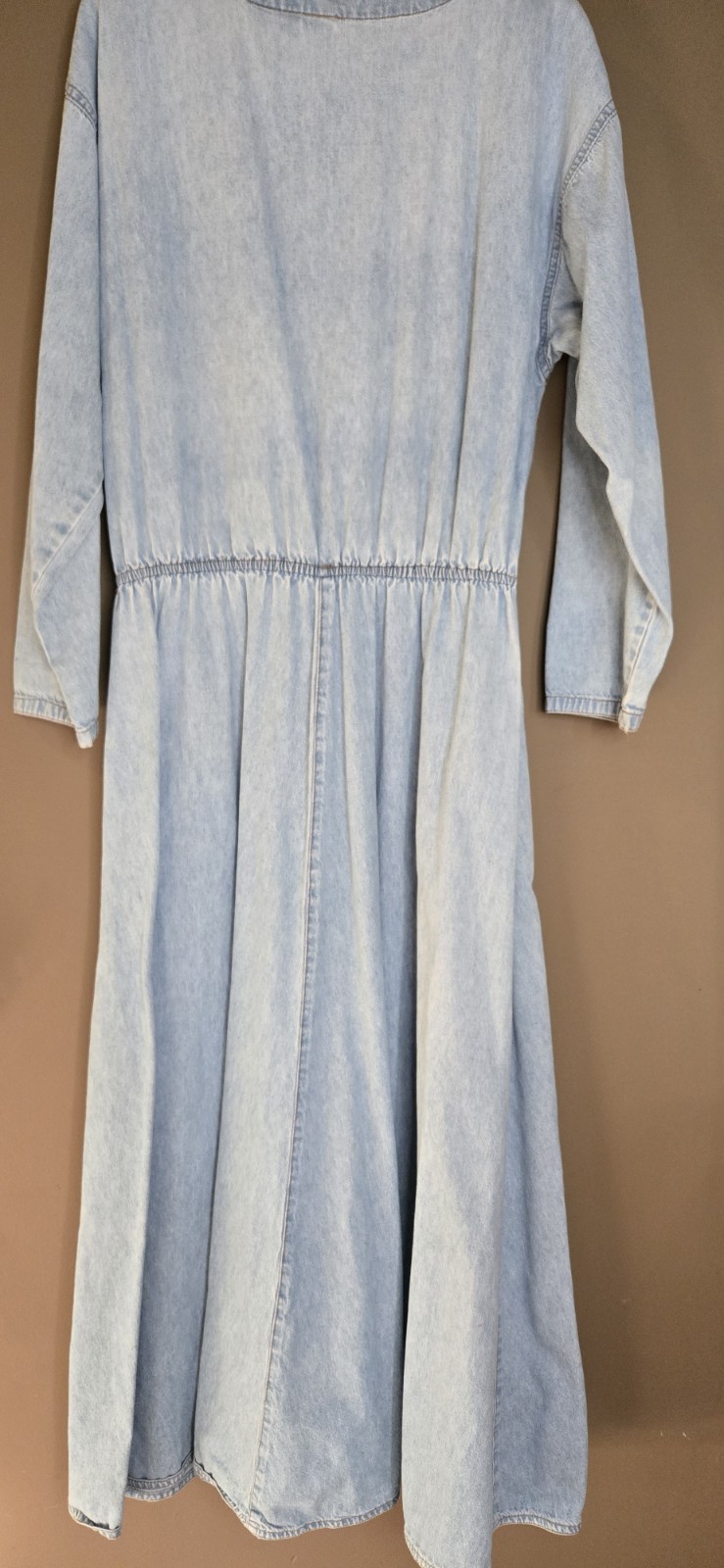 Coldwater Creek Light Wash Denim Prairie Cottage Dress Long/Long Sleeve