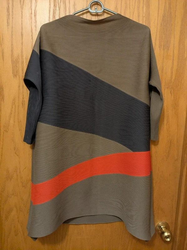 A geometric color block dress