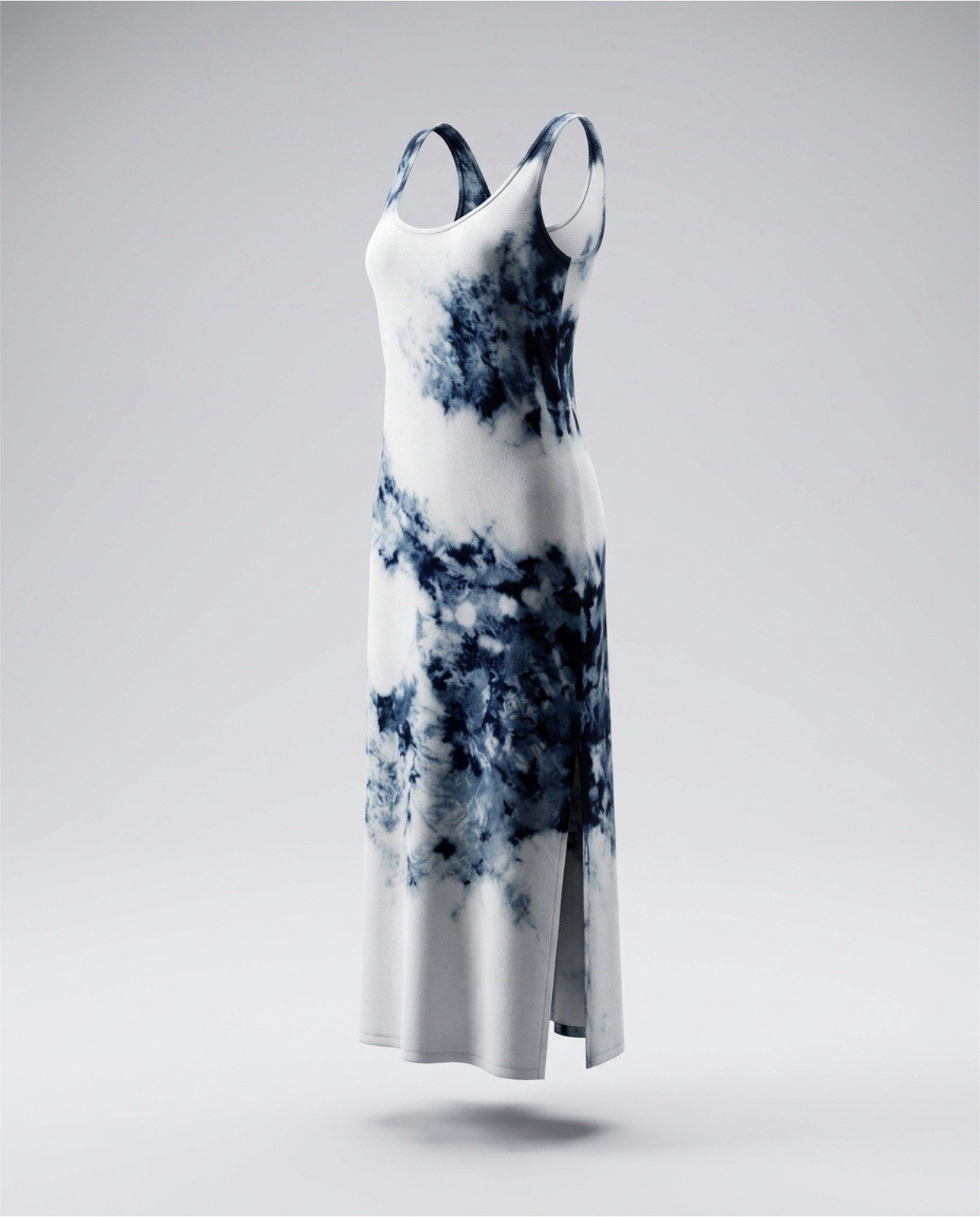 Polo Ralph lauren Womens MEDIUM Dress Tie Dye BLUE WHITE Maxi Tank Top NWT
